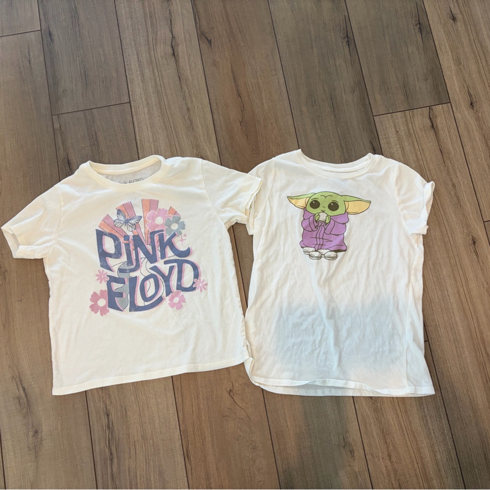 Girls Pink Floyd band T shirt and Star Wars Baby Yoda Tee May the fourth
